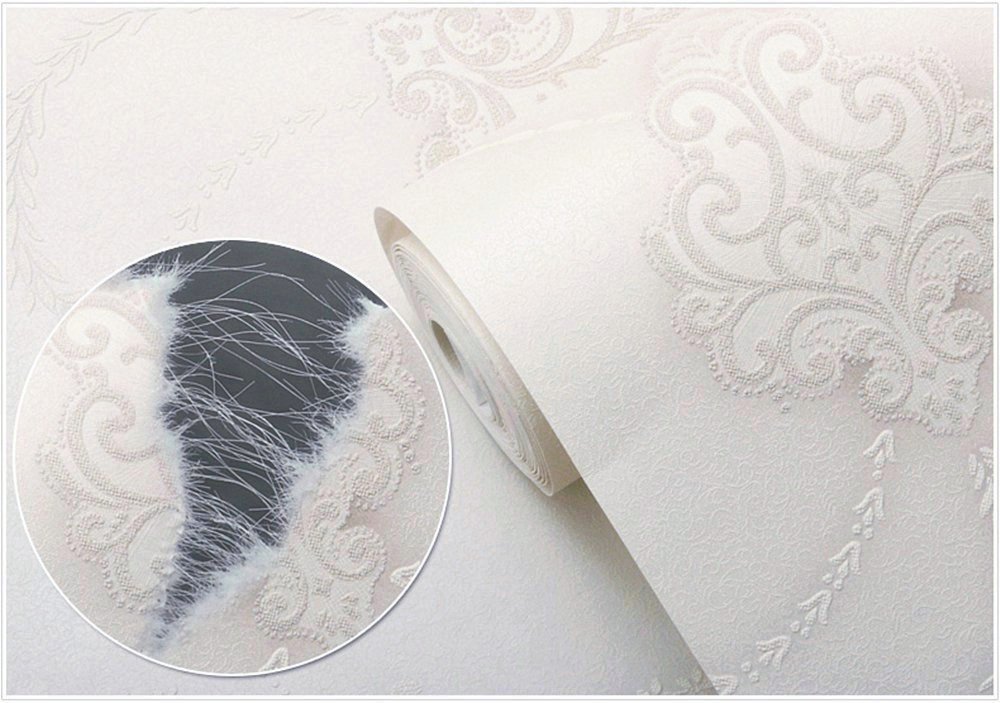 Elegant Damask Wallpaper for Living Room & Bedroom - Non-Woven French Design