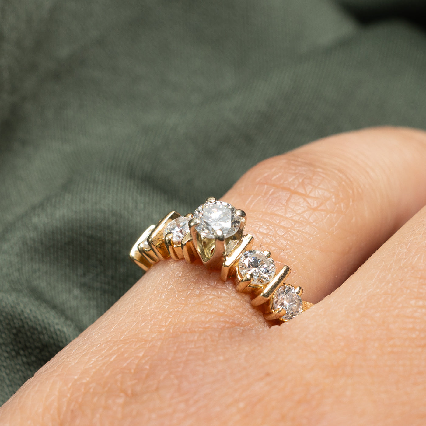 1.08ctw Five Stone Diamond Engagement Ring - Size 5.25 | Elegant Wedding Band for Proposals, Anniversaries & Special Occasions