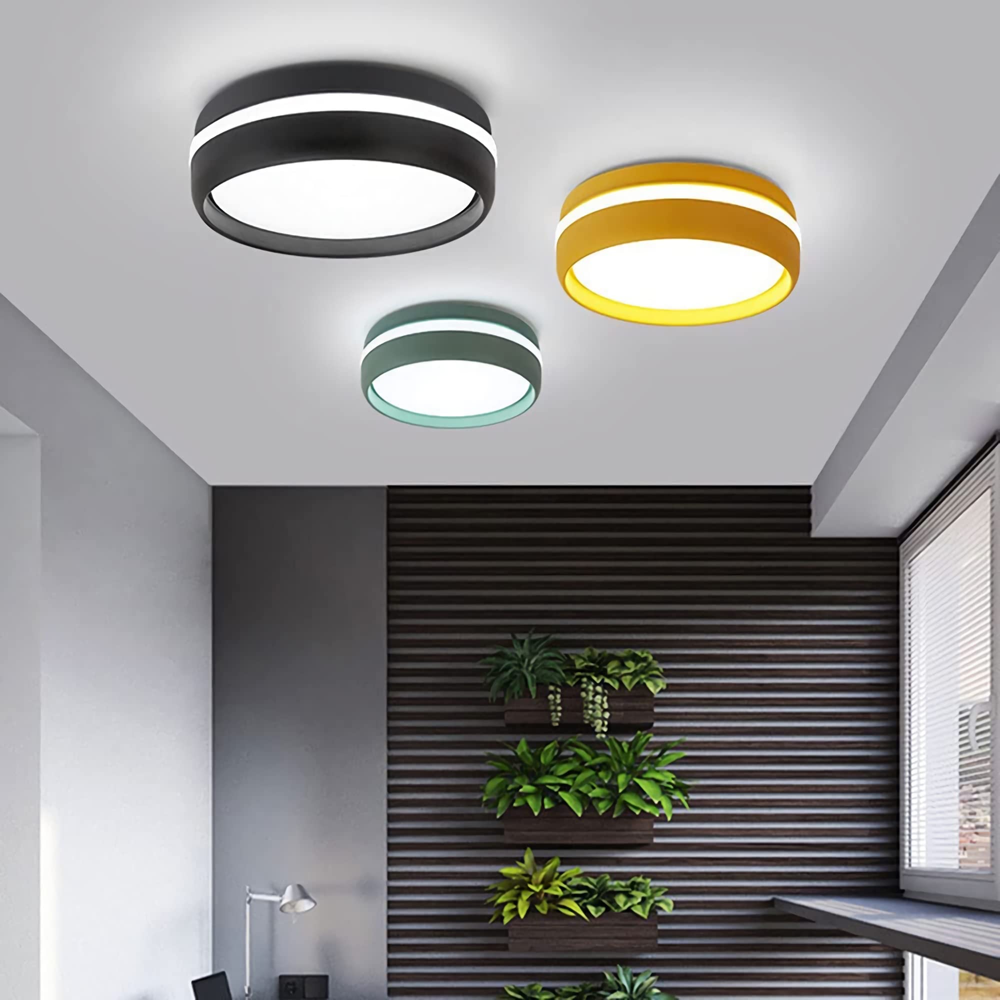Modern LED Ceiling Light Fixture - 12W 6000K Cool White Flush Mount Circular Lamp for Home & Office - Perfect for Hallways, Bedrooms, Kitchens, Living Rooms, Dining Areas, Entrances and Balconies - Energy Saving Dimmable Indoor Lighting