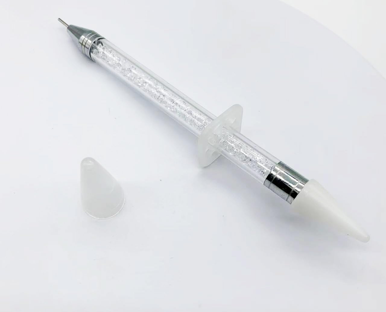 Dual Ended Nail Rhinestones Picker & Dotting Pen - Professional Nail Art Design Tool for Gems, Crystals, Studs & Beads (White) | Perfect for DIY Nail Decoration, Salon Use & Home Manicures
