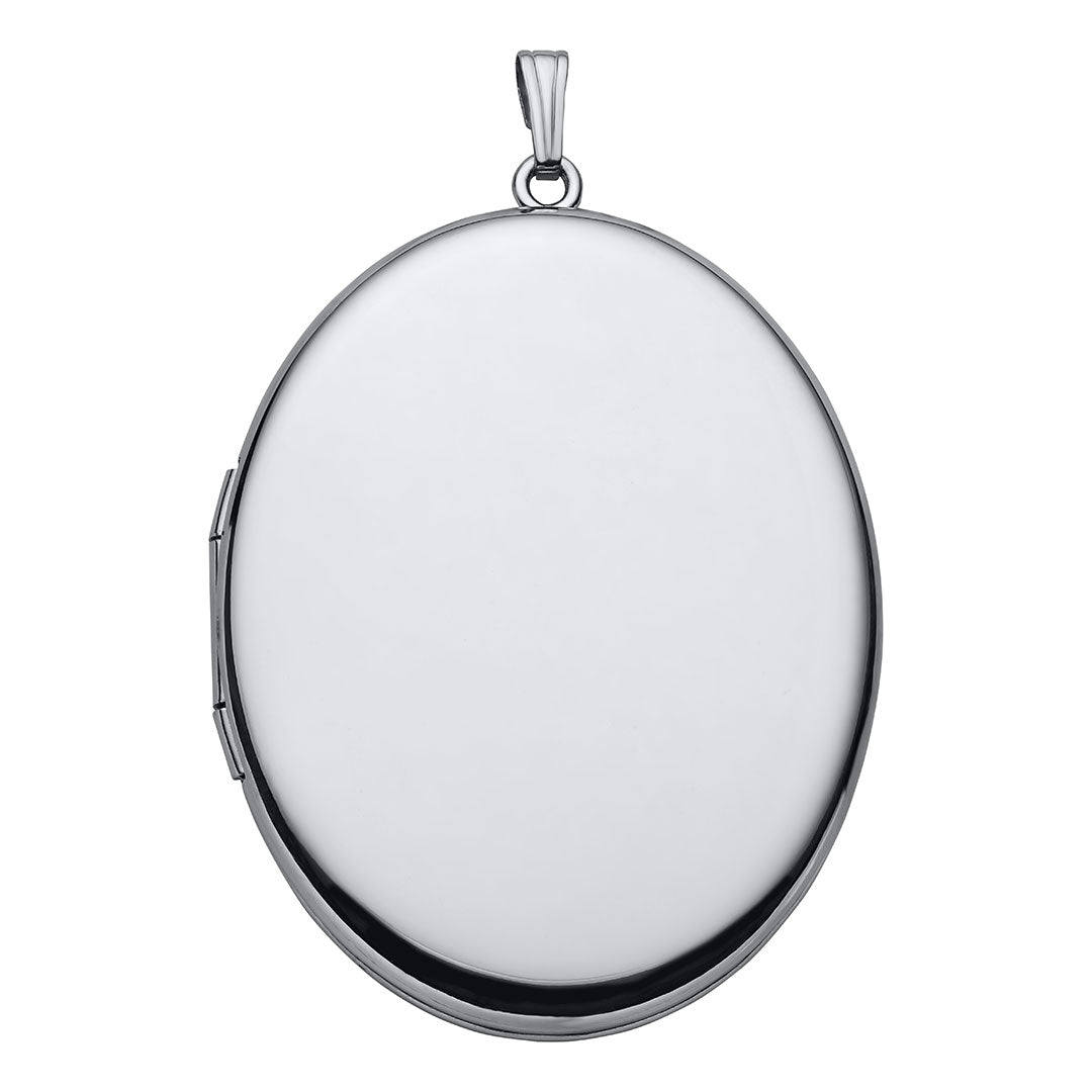Sterling Silver 39x47mm Oval Locket Necklace for Women - Personalized Photo Pendant Jewelry Gift for Mom, Grandma, Wife - Perfect for Valentine's Day, Anniversary & Special Occasions