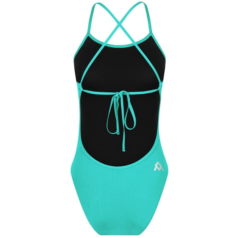 AMANZI Women's One Piece Tie Back Swimsuit - Spearmint Green Bathing Suit for Women, Perfect for Beach Vacation, Pool Party & Summer Swimwear