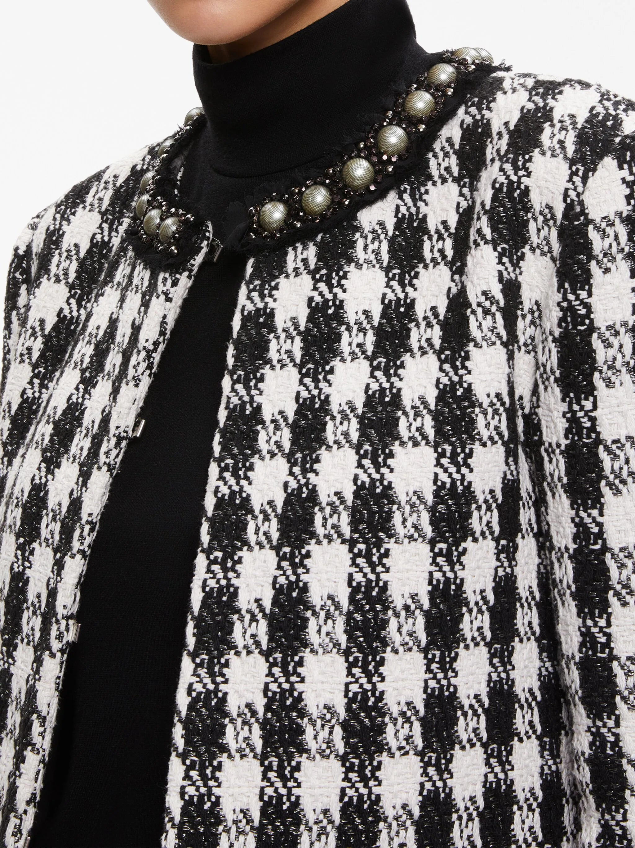 Alice + Olivia Deon Detachable Panel Tweed Jacket for Women - Stylish Blazer with Removable Panels - Perfect for Office, Parties & Special Occasions