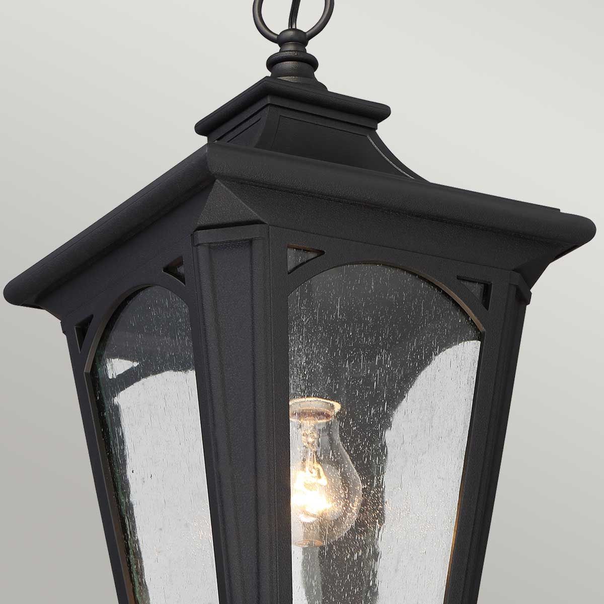 Bedford 1 Light Small Chain Lantern - Mystic Black IP44 E27 Outdoor Wall Light | Perfect for Porch, Garden & Patio Lighting