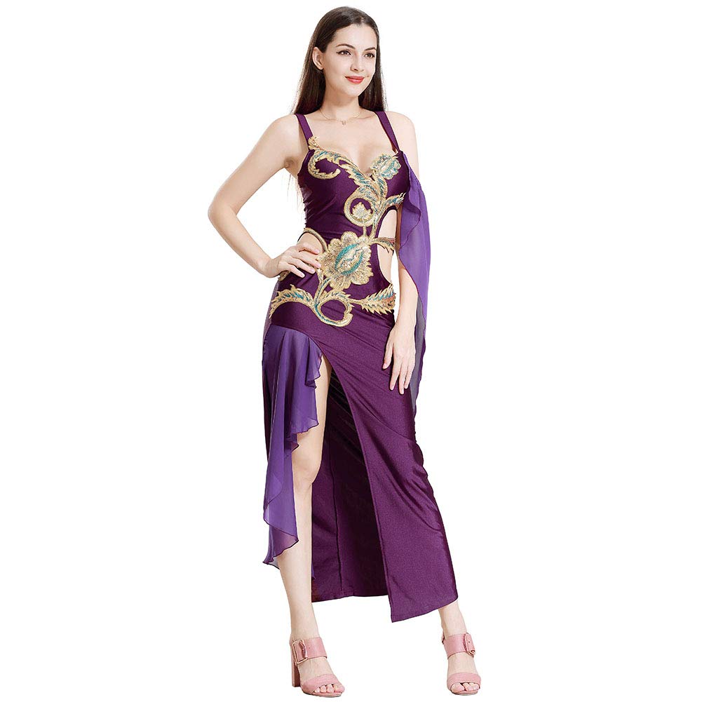 ROYAL SMEELA Women's Belly Dance Costume - Professional Belly Dance Dress with Maxi Slit Skirt for Carnival & Performance | Perfect for Stage Shows, Dance Classes & Cultural Events