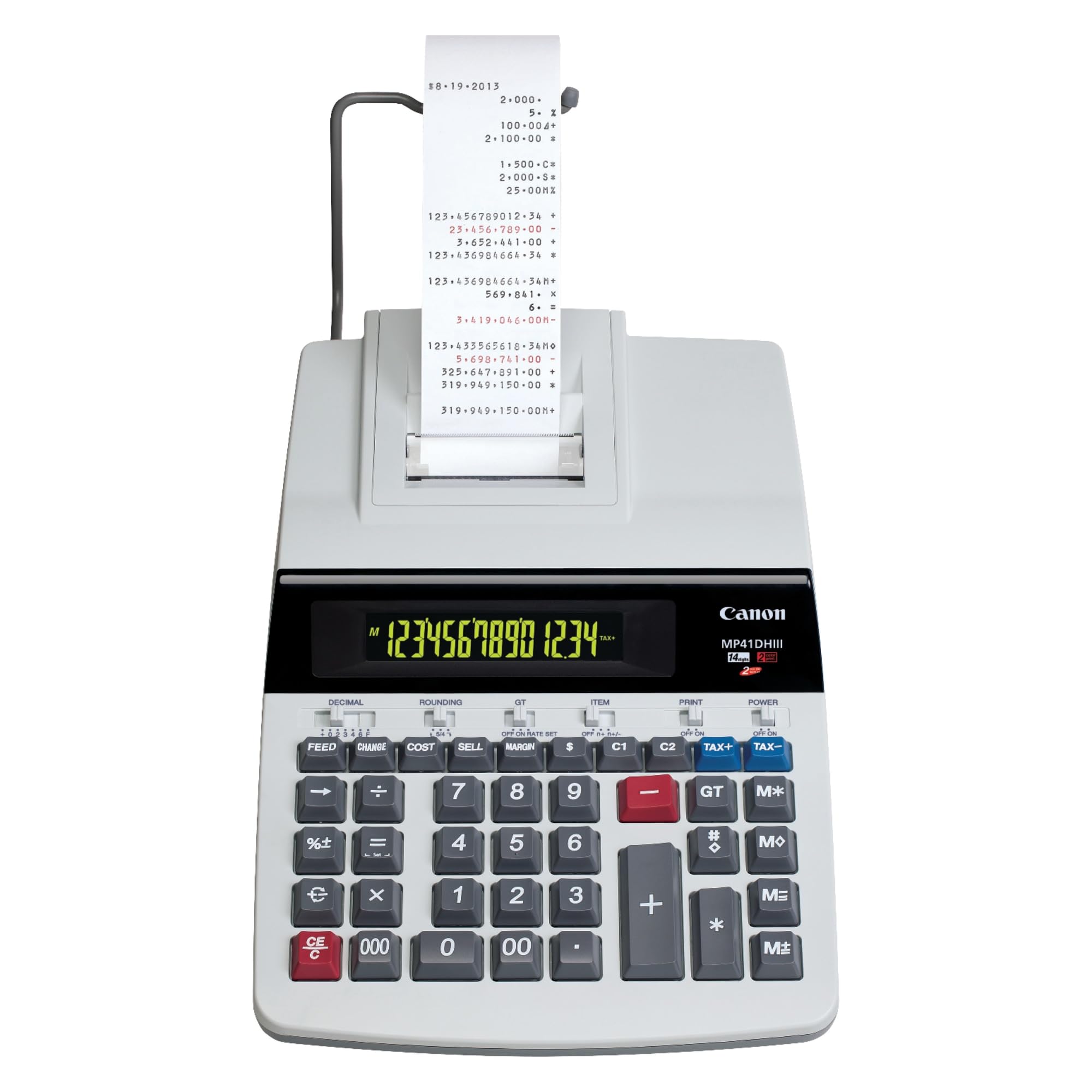 Canon MP41DHIII Desktop Printing Calculator with 12-Digit LCD Display - Ideal for Office, Accounting, and Financial Calculations