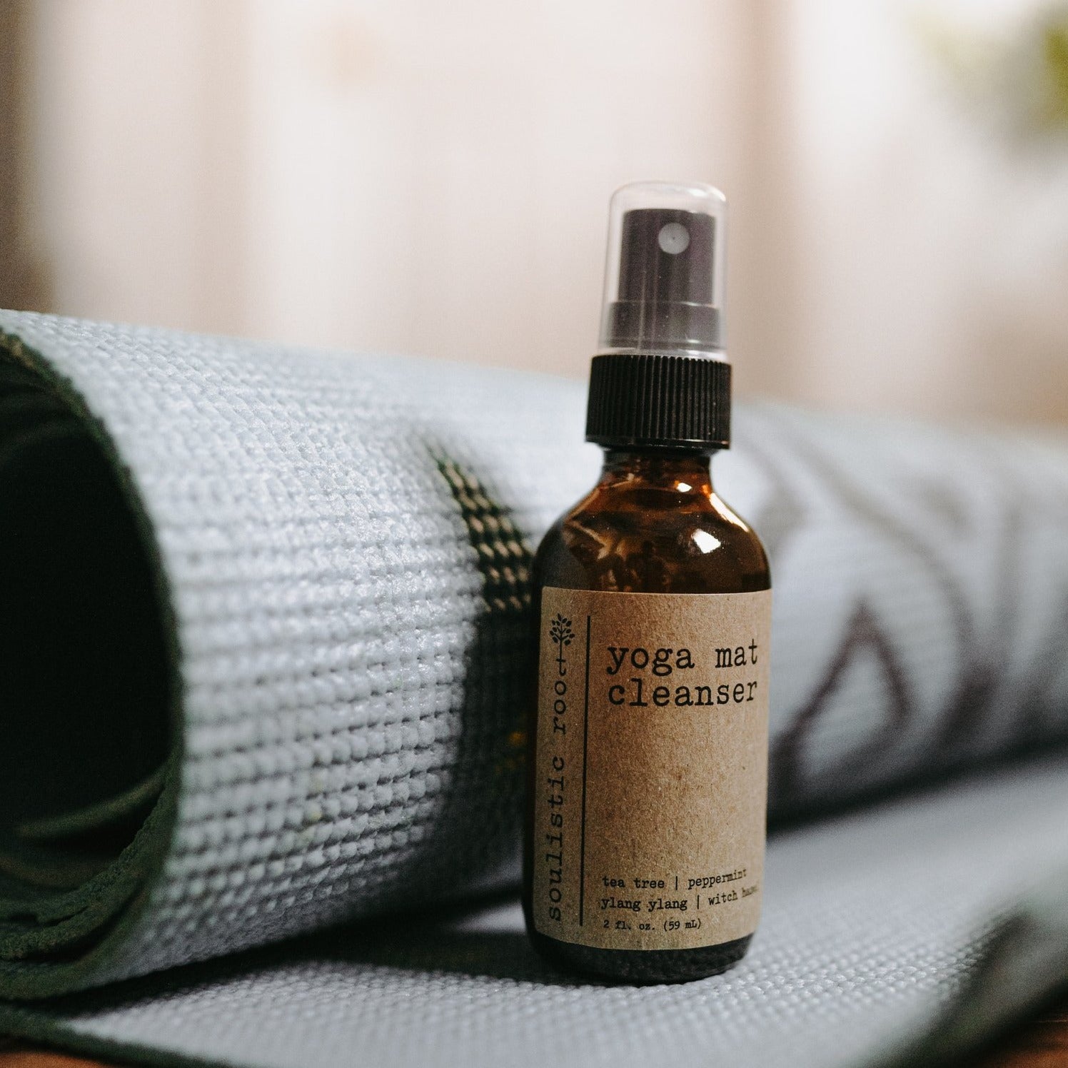 Eco-Friendly Yoga Mat Cleaner Spray - Natural & Non-Toxic for Yoga, Pilates & Gym Mats - Perfect for Home & Studio Use