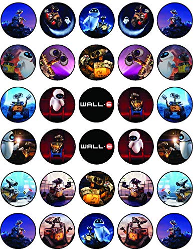 30 Edible Futuristic Robot Cupcake Toppers | Uncut Wafer Sheet Cake Decorations for Birthday Parties, Baby Showers & Special Events