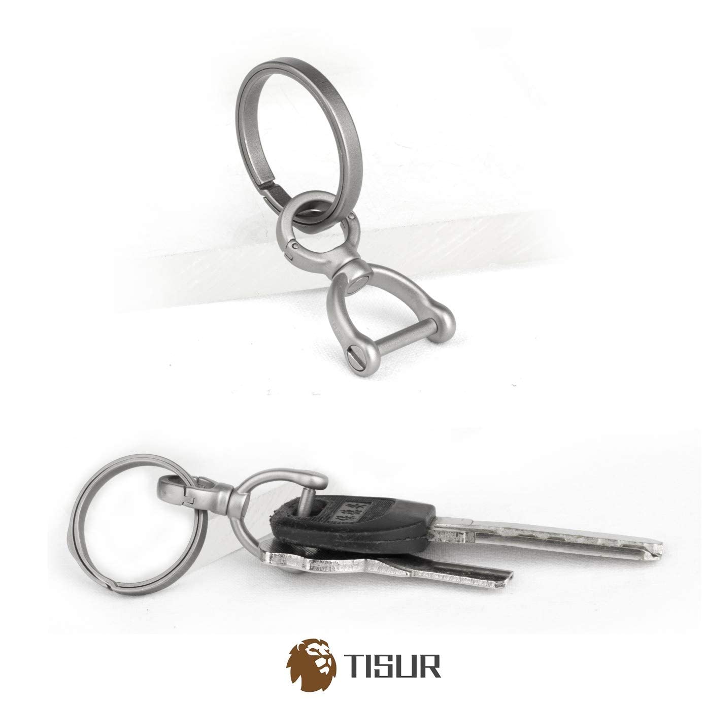 TISUR Keychain Rings - 2PCS D-Rings for Keys & DIY Crafts