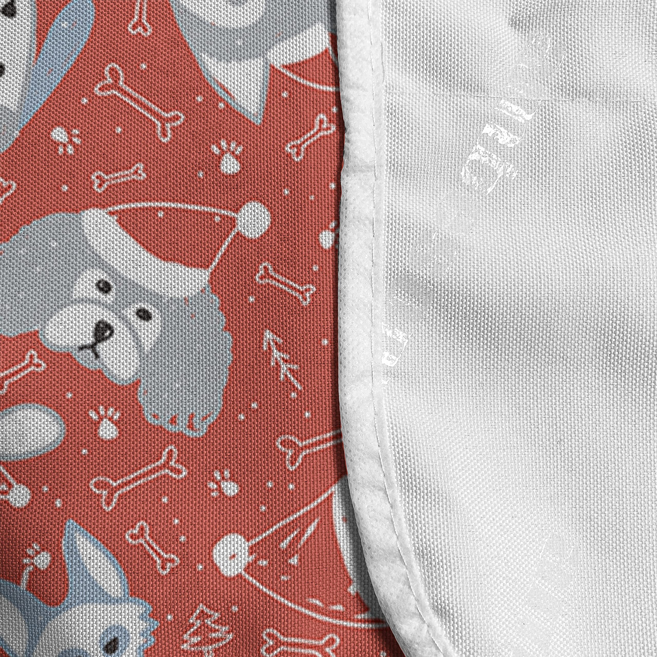 Ambesonne Christmas Dog Microwave Cover - Santa Hat Dog Design, Waterproof Kitchen Organizer with Pockets, 36