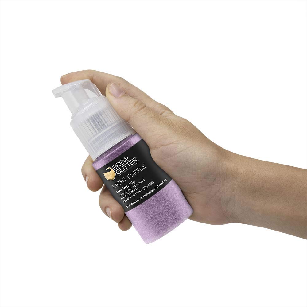 Light Purple Edible Glitter for Drinks - Brew Glitter Food Grade Sparkles for Cocktails, Beer & Beverage Garnish | KOSHER & HALAL Certified | 100% Vegan, Gluten & Nut Free (25g Spray Pump) | Perfect for Birthday Parties, Wedding Toasts & Bar Decorations