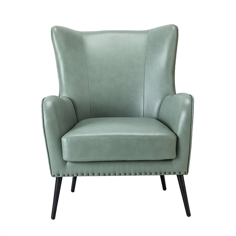 Stylish Shepherd Wingback Vegan Leather Armchair - Modern PU Leather Accent Chair for Living Room, Bedroom & Office - Comfortable Mid-Century Design with Optional Types