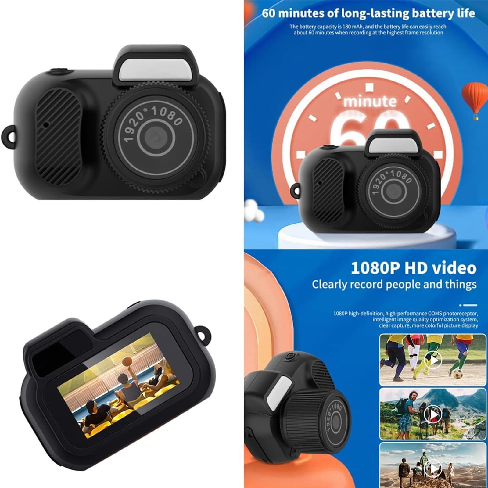 Jeeeun Mini Keychain Camera - World's Smallest HD 1080P Spy Camera with 128GB Storage | Portable Wearable Hidden Cam for Home Security, Travel & Vlogging