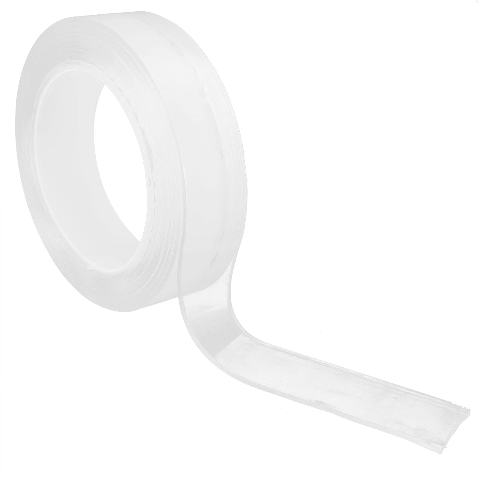 Walfront 1.18in x 9.8ft Reusable Transparent Double-Sided Tape - Strong Washable Adhesive Strips for Home & Industrial Mounting, Traceless Removable Sticky Tape - Perfect for Hanging Photos, Posters, Decorations & DIY Projects