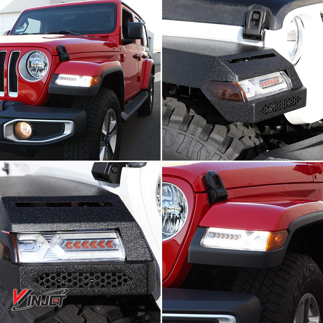 Winjet LED Fog Lights with Sequential Turn Signal - Compatible with 2018-2020 Jeep Wrangler JL & Gladiator JT | DRL Daytime Running Lights | Off-Road Adventure & Night Driving Safety