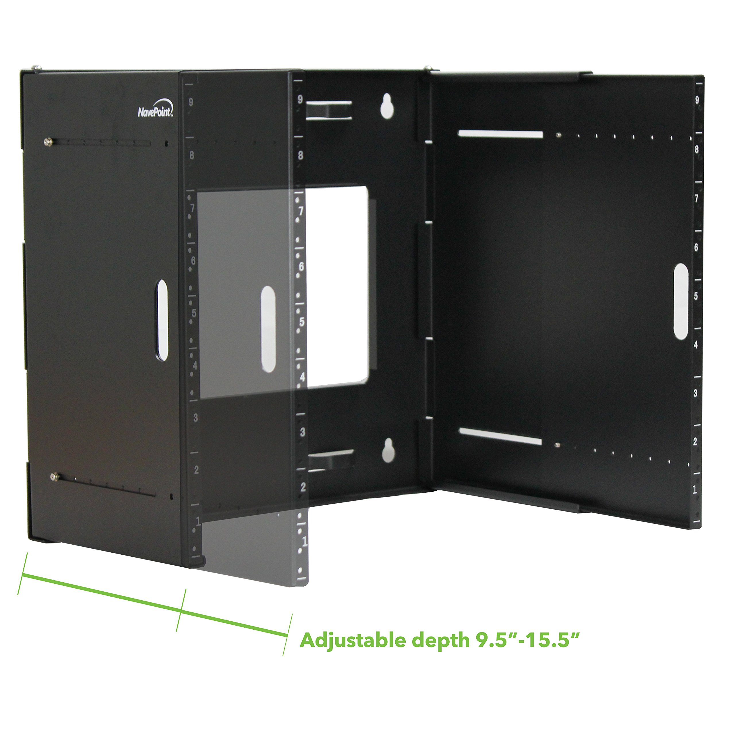 NavePoint 9U Wall Mount Patch Panel Rack for 19