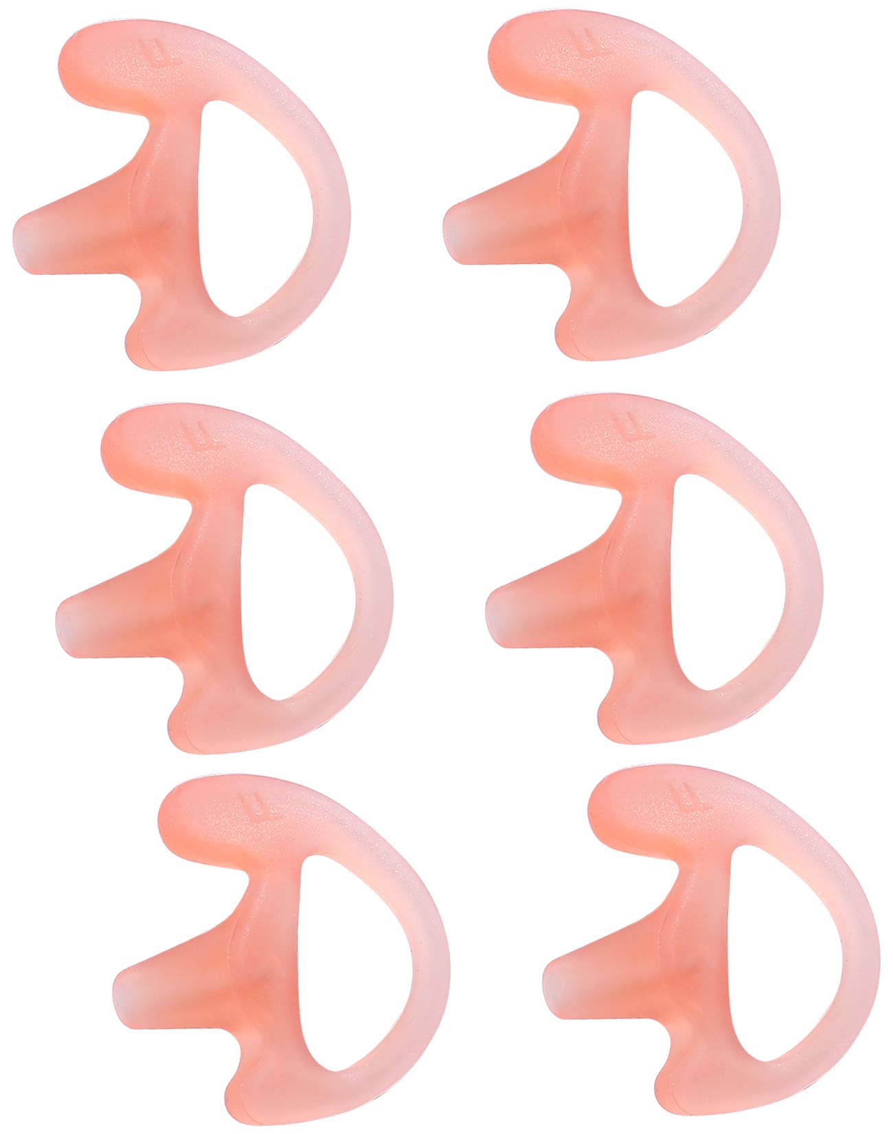 Commountain Silicone Earmold for Walkie Talkie - 6 Pack Acoustic Tube Earpiece, Radio Headset Ear Buds - Compatible with Motorola, Kenwood, Baofeng Coil Tube Earpieces - Perfect for Security, Construction & Outdoor Communication
