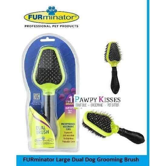 FURminator Large Dual Dog Grooming Brush for Shedding & Deshedding - Best for Long & Short Hair Dogs - Perfect for Home Pet Grooming & Professional Use
