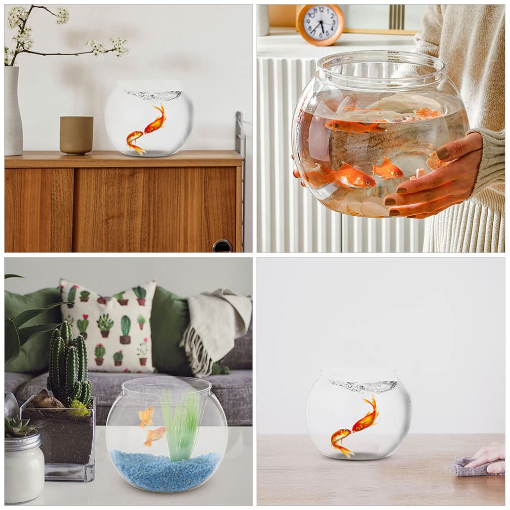Small Plastic Fish Bowl Vase - Round Aquarium Tank, Bubble Bowl Terrarium for Plants & Flowers | Perfect for Candy Display, Drink Bowls, Carnival Prizes, Party Centerpieces & Home Decor