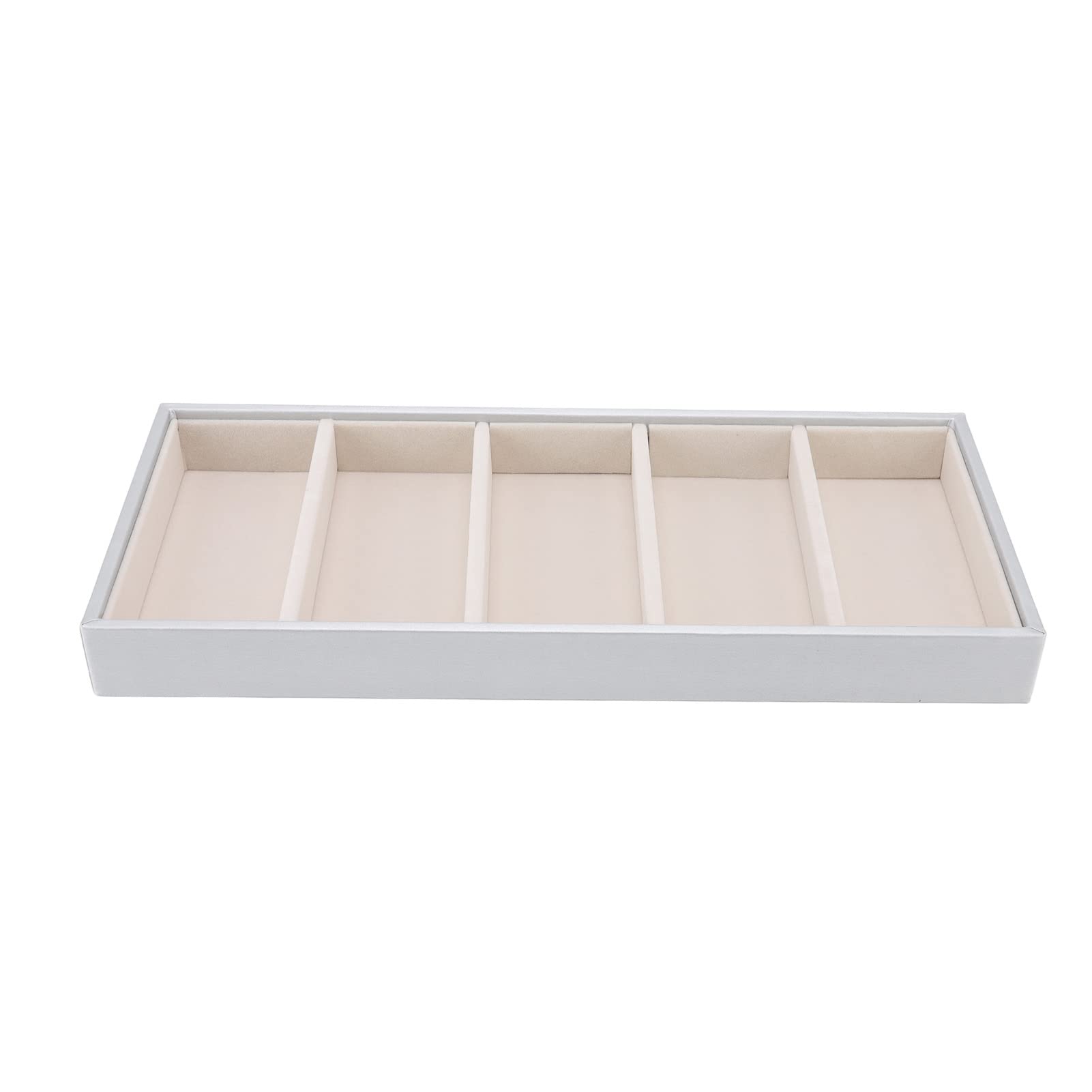 Premium 5-Grid Glasses Storage Box - Silver Gray | Eyewear Organizer for Home & Travel