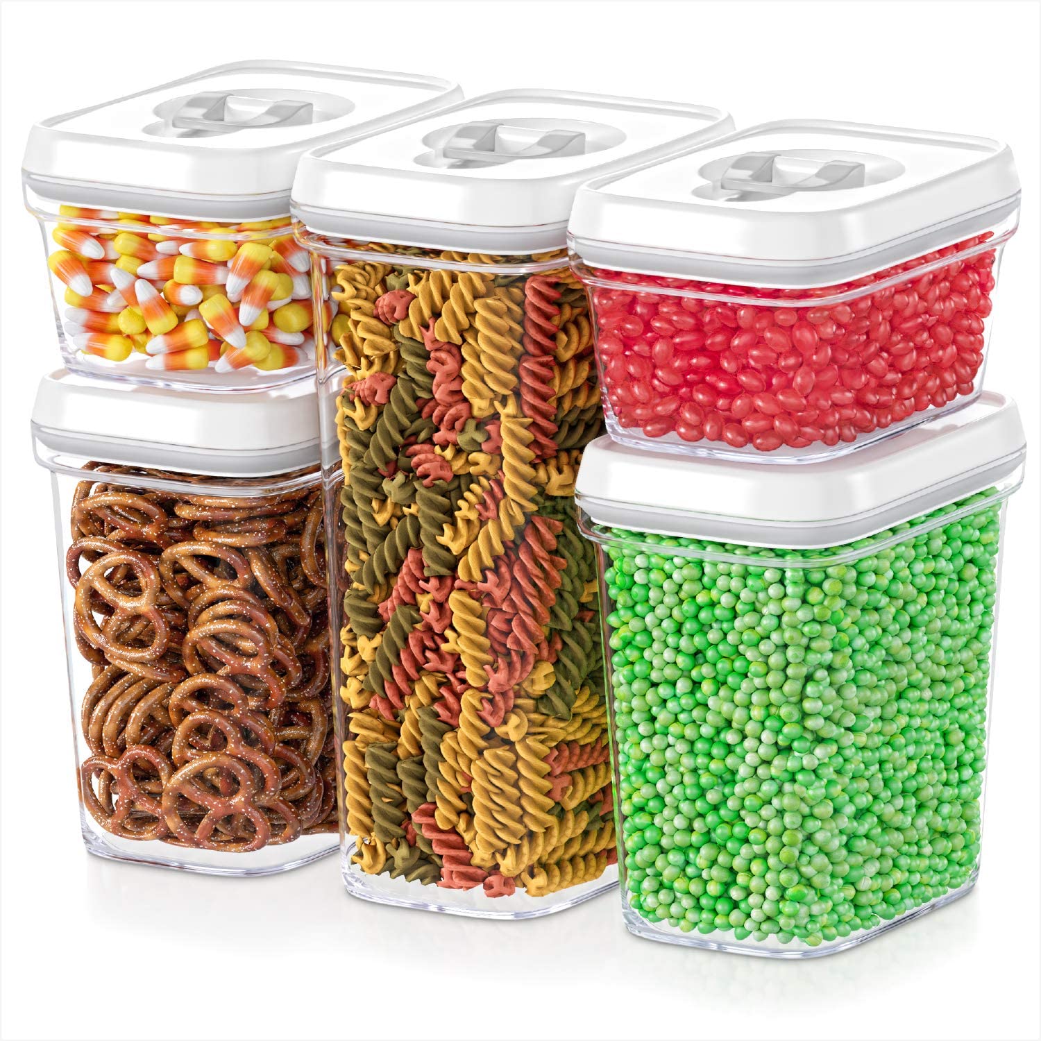 DWËLLZA 7-Piece Airtight Food Containers Set - BPA-Free for Pasta, Snacks & More - Perfect for Kitchen Pantry Storage