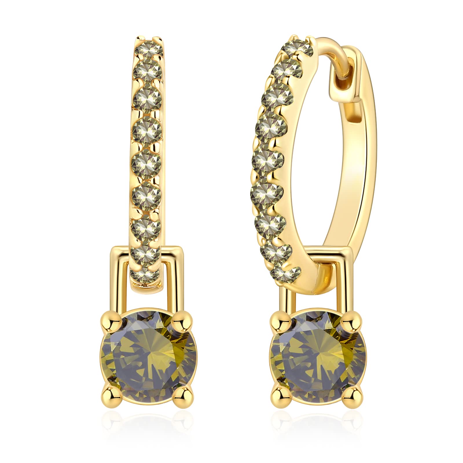 Gold Hoop Earrings for Women with Birthstones - Elegant Gold Plated Dainty Jewelry for Office, Wedding & Everyday Wear | Perfect Gift for Birthday, Anniversary & Special Occasions