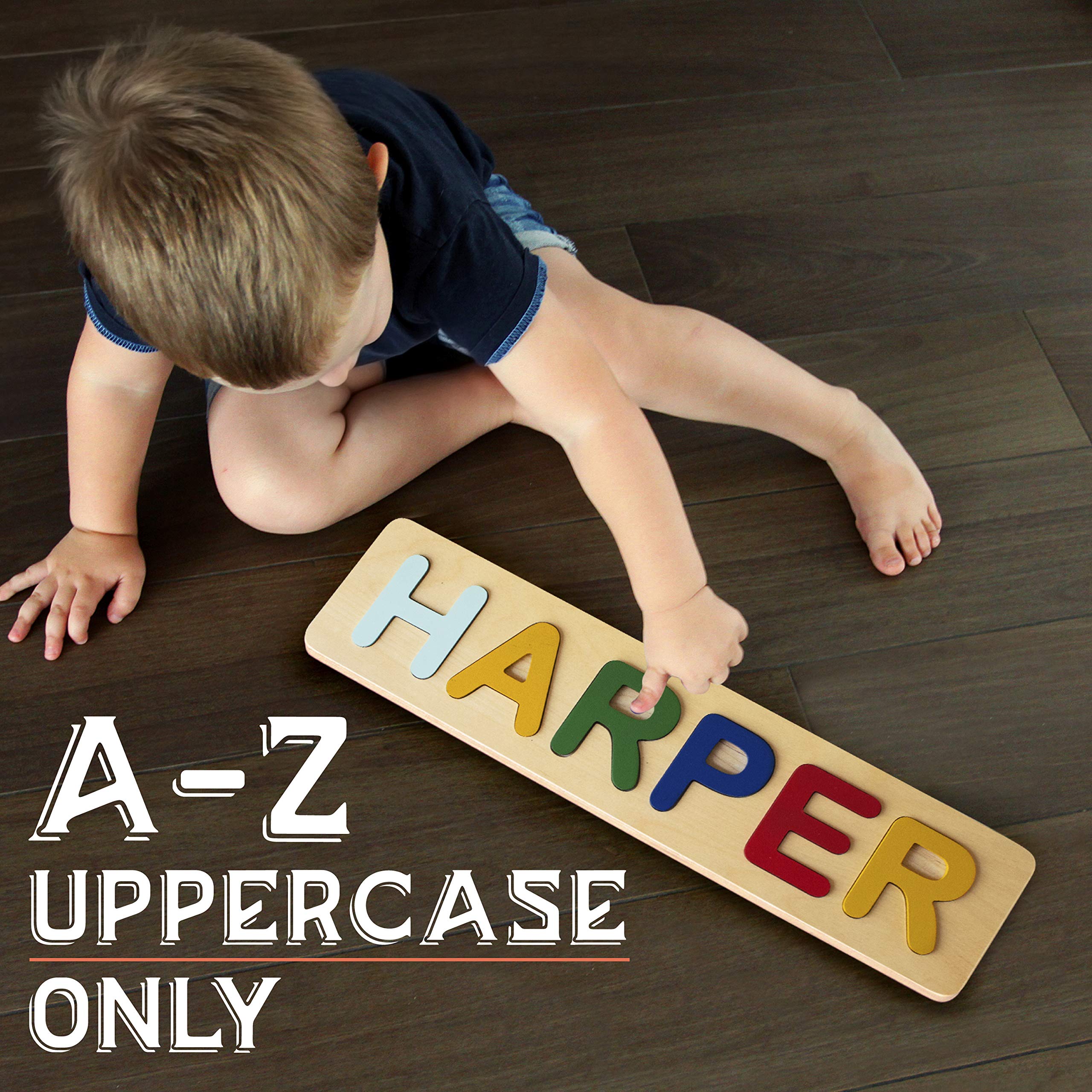 Personalized Wooden Name Puzzle for Toddlers - Custom Up to 12 Letters, Early Learning Educational Toy for Baby Boys & Girls | Easter Gift, Birthday Present, Montessori Classroom Activity