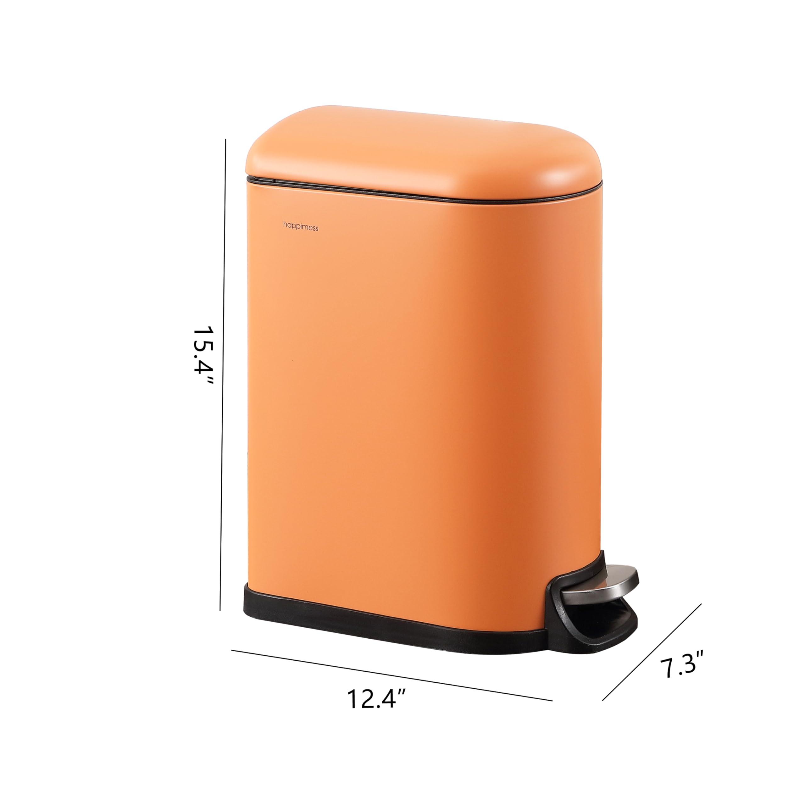 Happimess HPM1009K Roland Mini 2.6-Gallon Step Trash Can with Soft-Close Lid - Fingerprint Resistant, Modern Minimalist Design for Kitchen, Bathroom, Office & Home - Perfect for Small Spaces & Waste Disposal