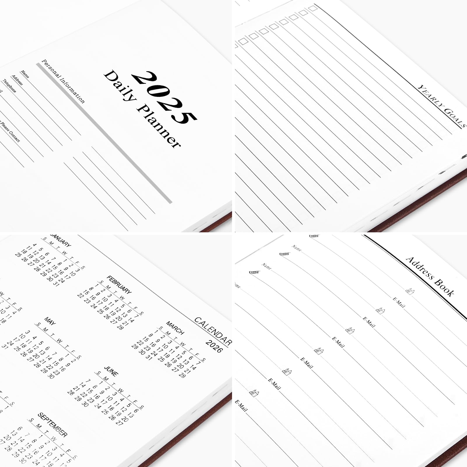 KESOTE 2025 Daily & Hourly Planner - One Page Per Day, 12-Month Weekly/Monthly A5 Notebook (5.7 x 8.3