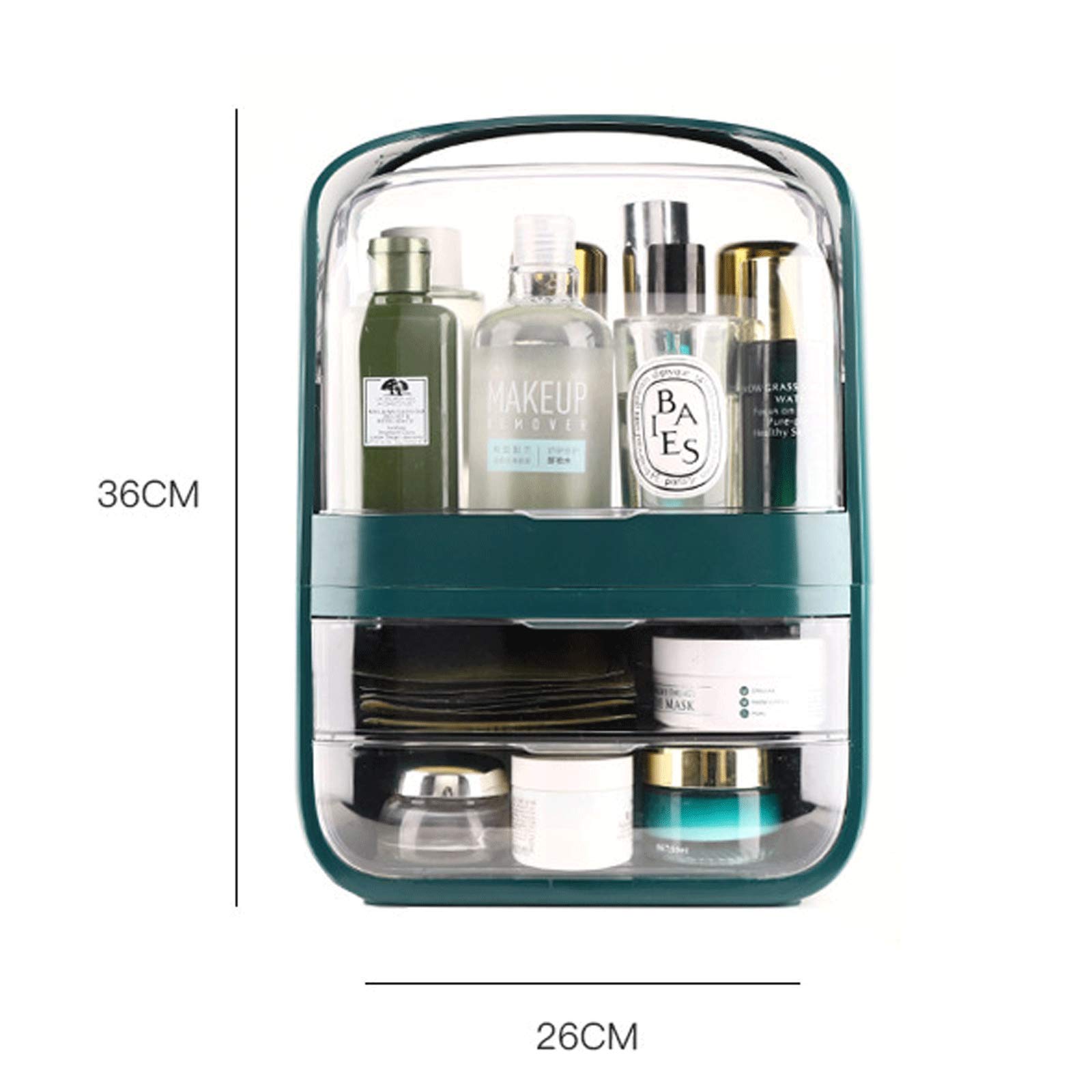 Large Dustproof Makeup Organizer Drawer - Portable Cosmetic Storage Case with Waterproof Design | Perfect for Vanity, Travel, and Skincare Organization