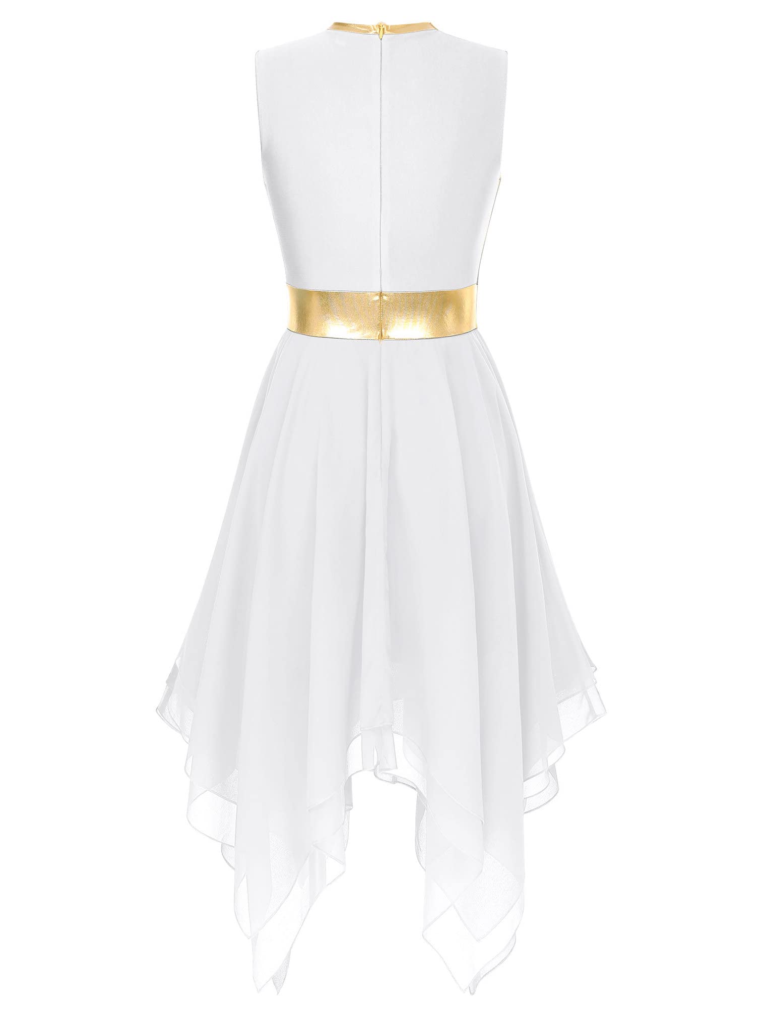 Women's Asymmetrical Sleeveless Color Block Lyrical Modern Dance Dress for Praise Worship Performance