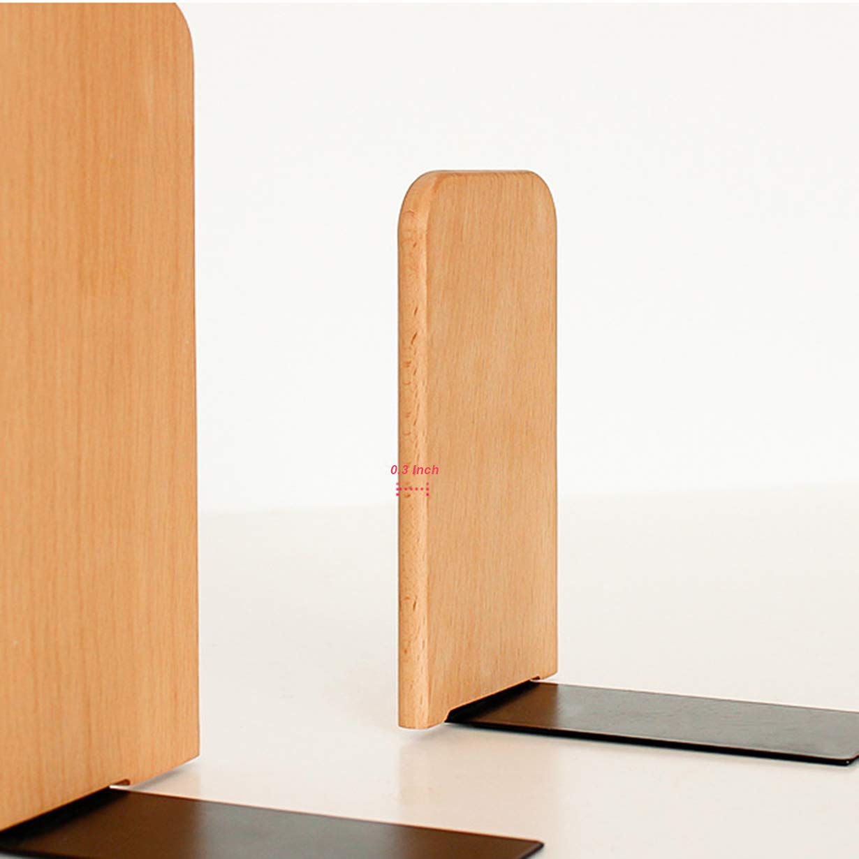 Stylish Wooden Bookends for Shelves - Home & Office Book Stand, Book Stoppers for Books, CDs & Video Games - Perfect for Organizing & Decorating Study, Living Room & Workspace