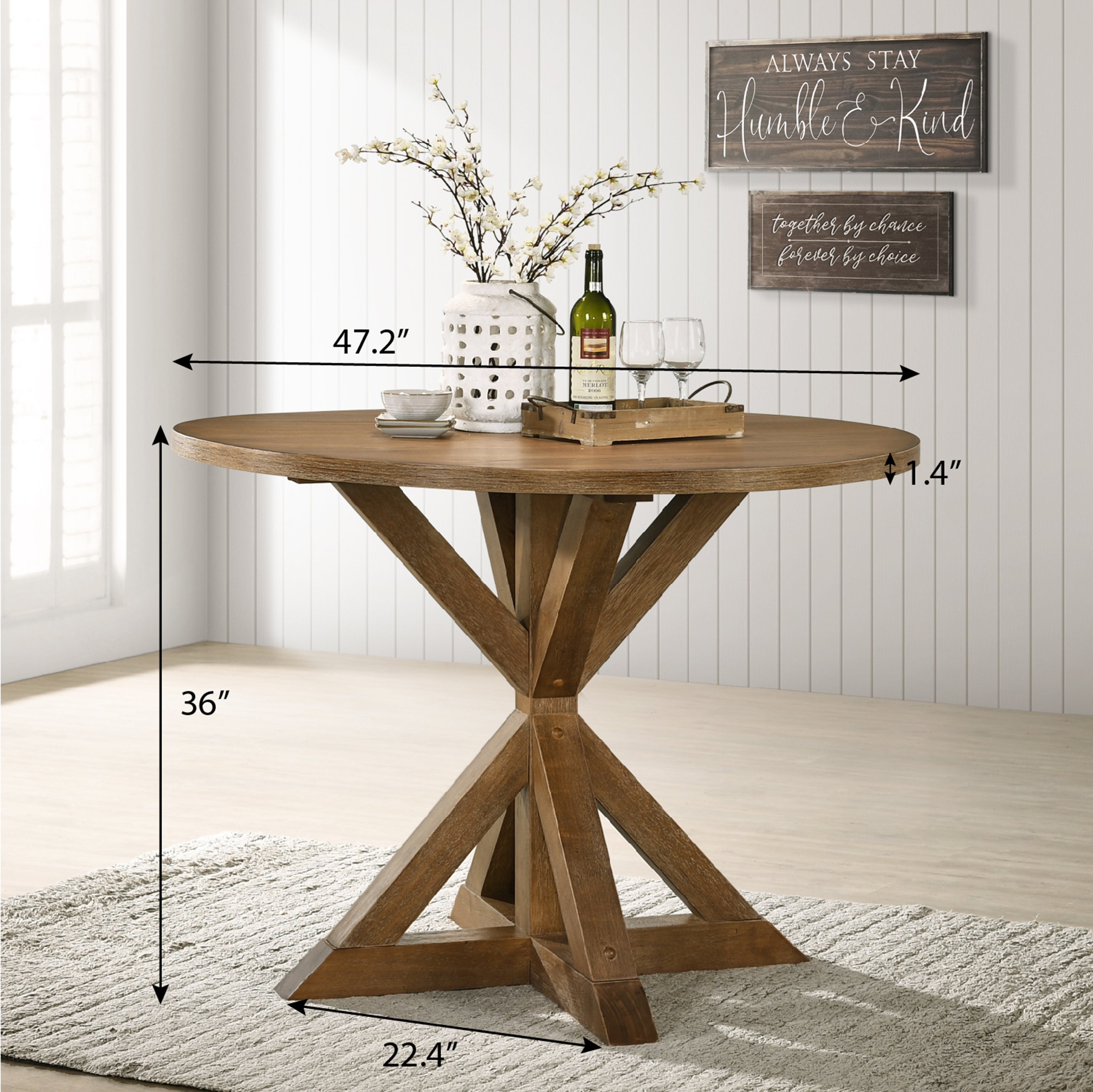 Roundhill Furniture Windvale 5-Piece Cross Buck Wood Counter Height Dining Set - Perfect for Kitchen, Breakfast Nook & Small Space Dining