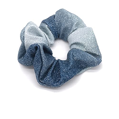 4 Pcs Sparkly Gradient Color Sequins Hair Scrunchies - Metallic Elastic Ponytail Holders for Women, Girls - Gym, Dance, Party, Club, Wedding, Prom, Everyday Use