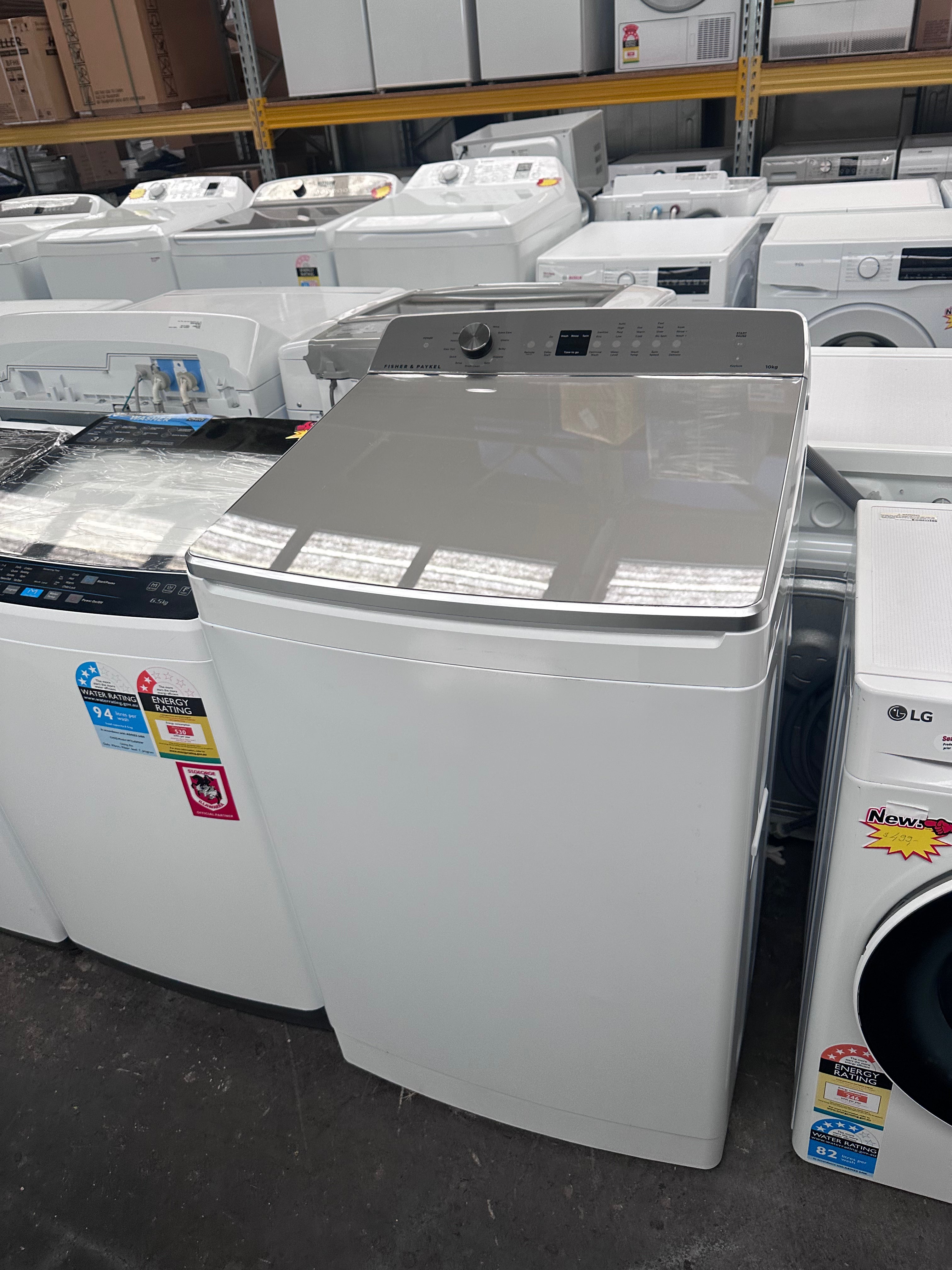 Fisher & Paykel WL1064G1 10kg Top Load Washing Machine - Series 5 Factory Second | Great for Large Families & Laundry Rooms | Energy Efficient & Space Saving Design