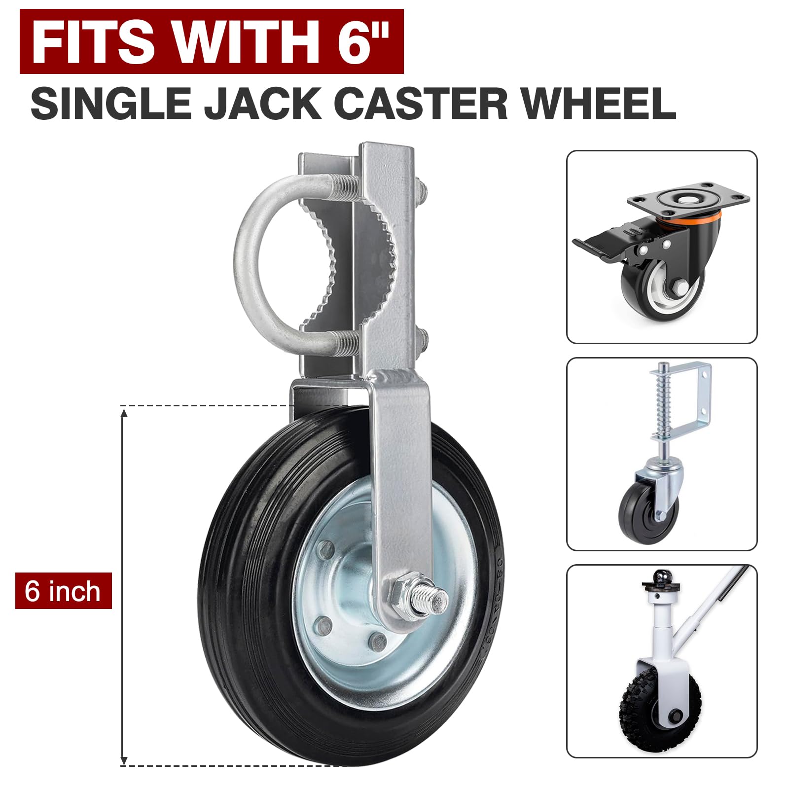 Heavy Duty Rubber Jack Wheel Chock - Reinforced Stabilizer for 6