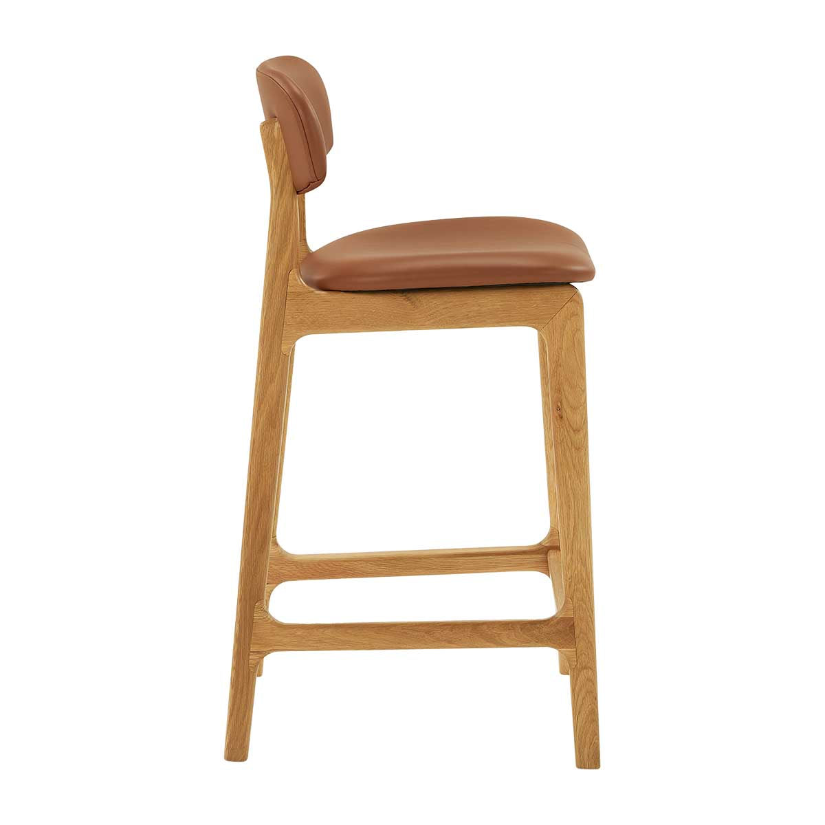 Premium Alaska Leather Bar Stool - Handcrafted Genuine Leather Counter Height Stool for Kitchen Island, Home Bar & Dining Room - Modern Rustic Decor with Adjustable Height & Comfortable Backrest