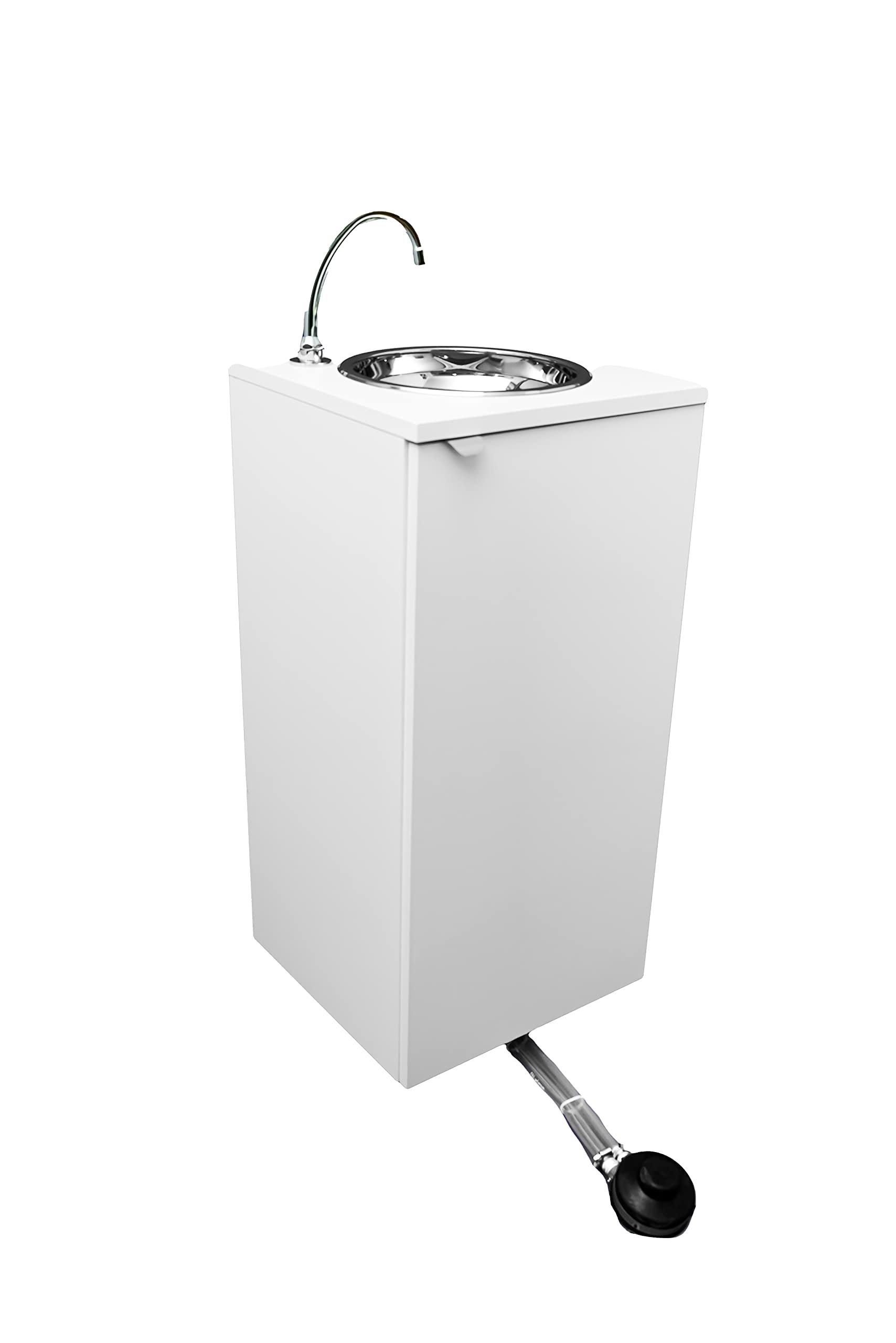 Fregadero portátil independiente sin agua ni electricidad, certificado, modelo básico blanco - Ideal para camping, eventos y cocinas pequeñas