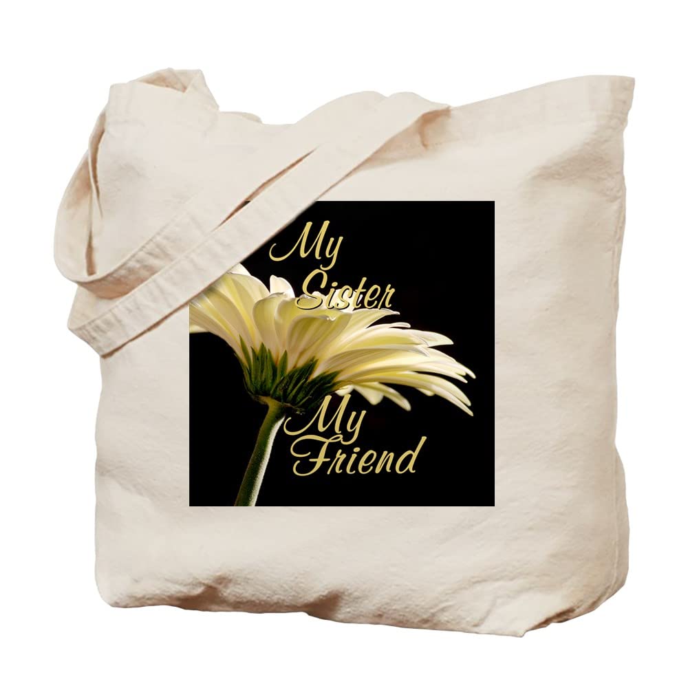 My Sister My Friend Tote Bag - Natural Canvas Reusable Shopping Bag for Women - Perfect for Groceries, Beach Trips & Everyday Use