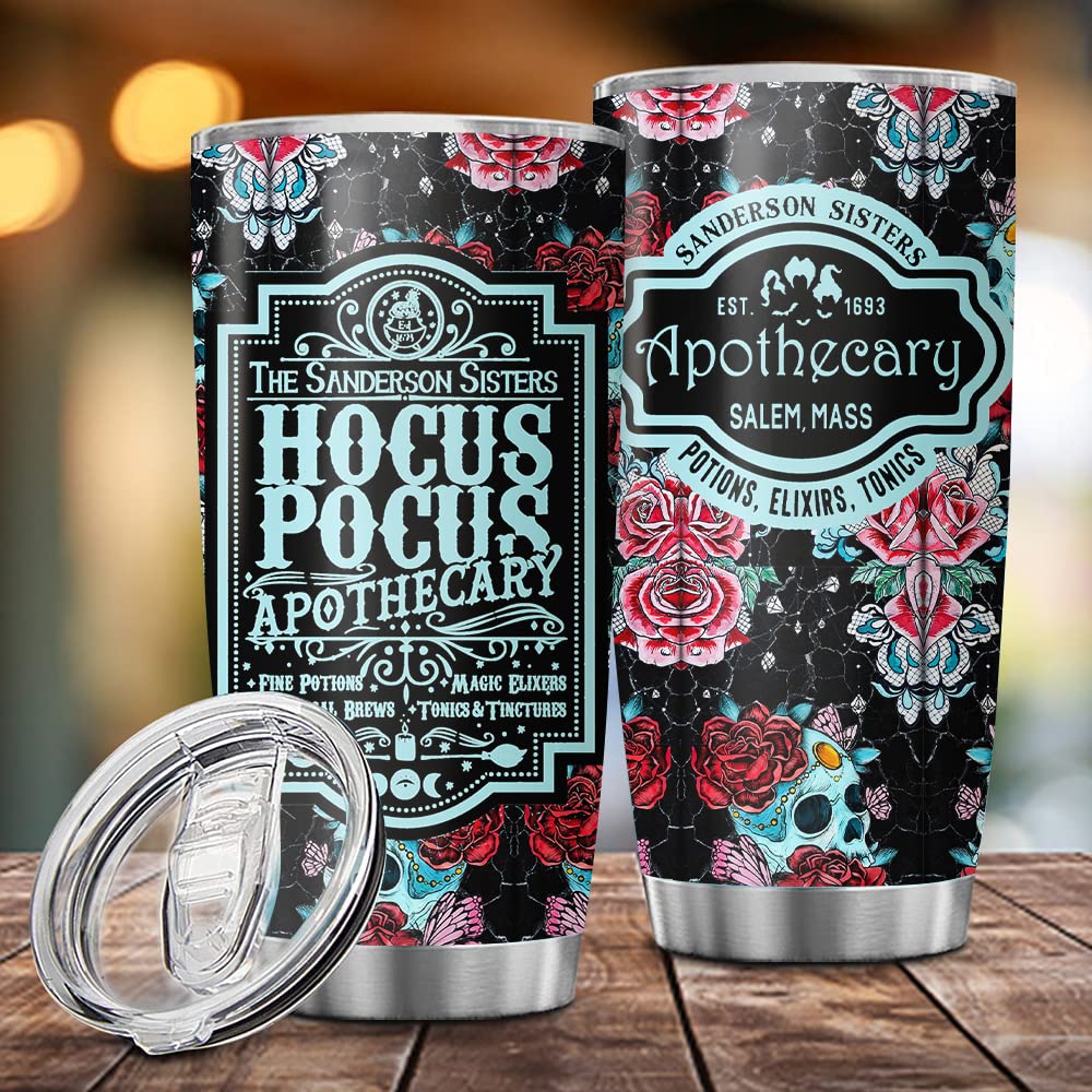 Sanderson Sisters Witches Halloween Tumbler - 20oz/30oz Insulated Vacuum Travel Mug with Lid for Coffee & Tea - Perfect Gift for Women, Sisters & Movie Lovers - Great for Halloween Parties, Office Use & Outdoor Adventures