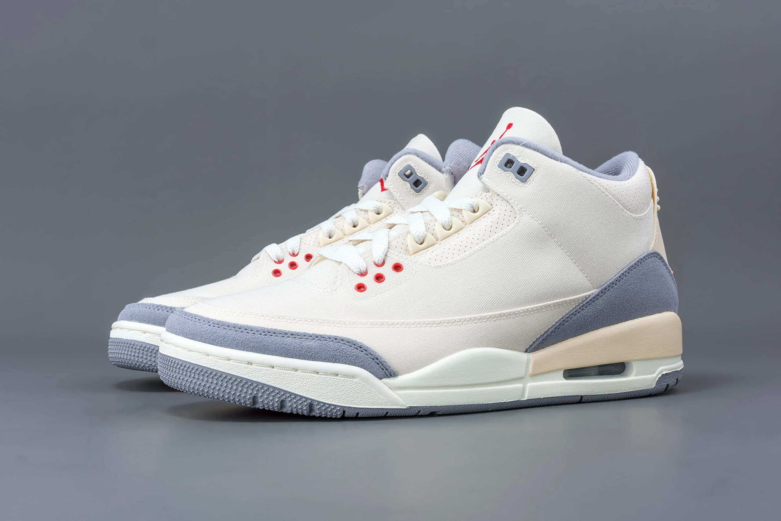 Nike Air Jordan 3 Retro Muslin Men's Basketball Shoes DH7139-100 - Premium White & Cement Grey Sneakers for Casual Wear, Street Style & Basketball Games