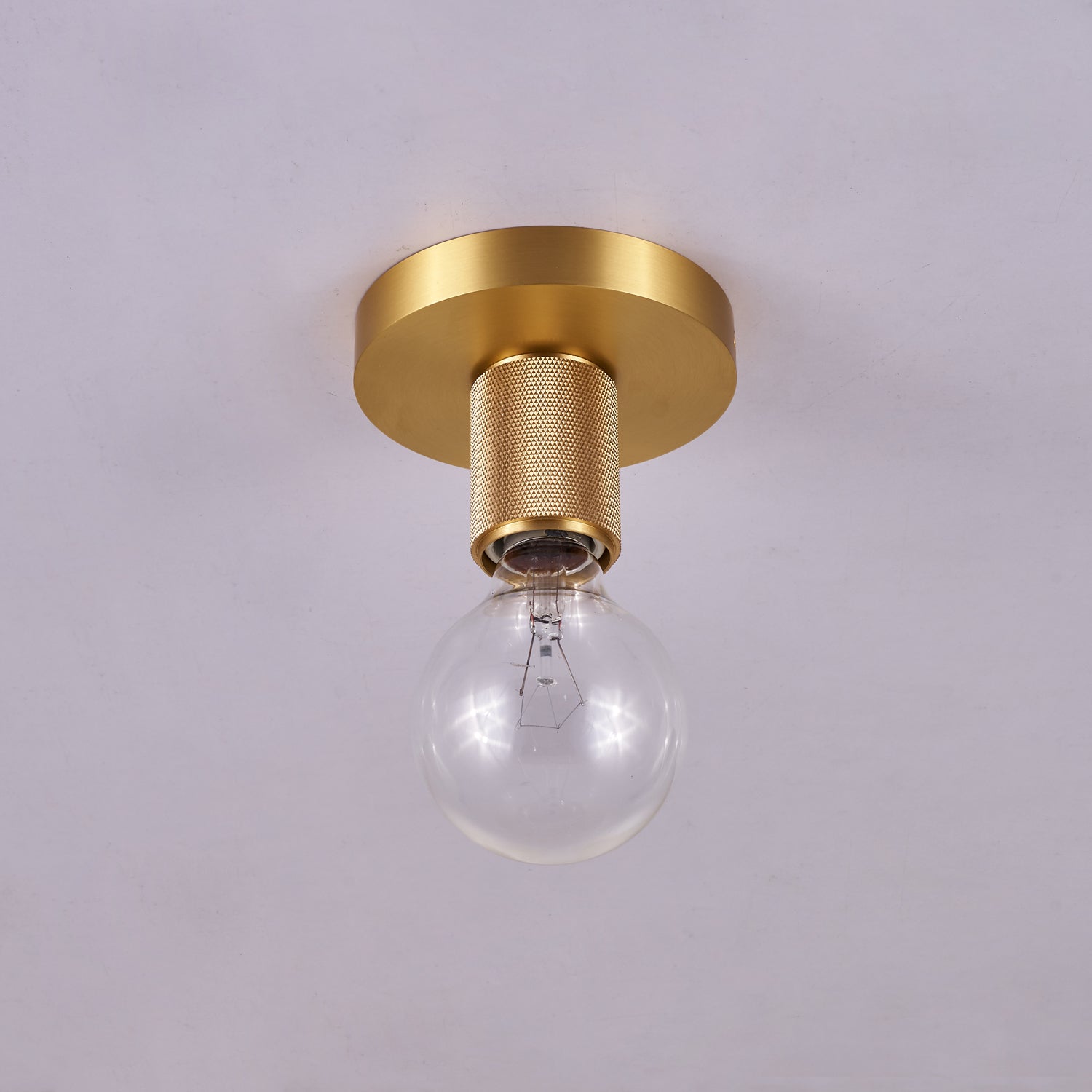 Gleam Brass Ceiling Light Fixture - Vintage Industrial Pendant Lighting for Living Room, Bedroom, Kitchen & Dining Room - Dimmable Edison Bulb Compatible