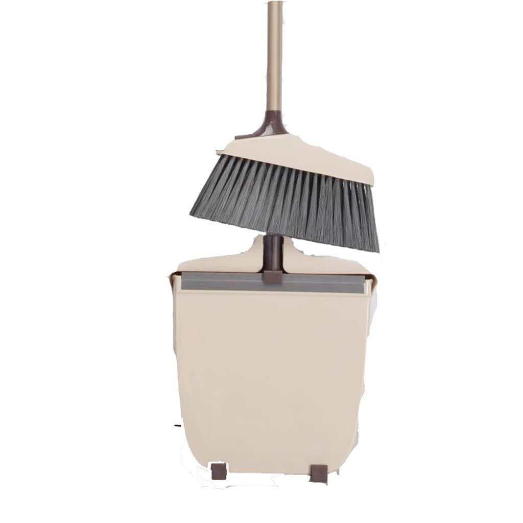**Long Handle Broom and Dustpan Set with Teeth - Upright Sweeping for Easy Household Cleaning - Durable Dustpan Combo (One Size, Multiple Colors) - Perfect for Floors, Kitchens, and Garages**