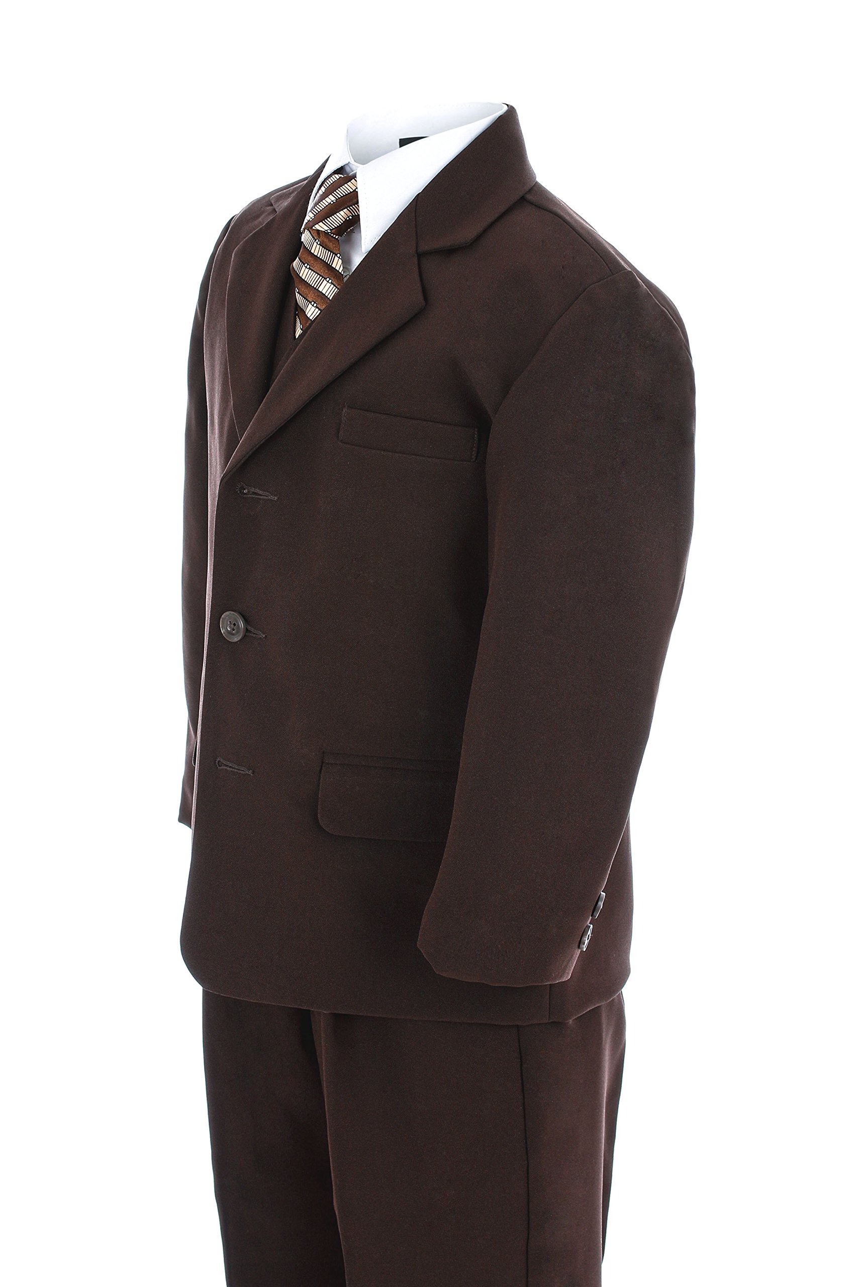 Gino Giovanni Formal Brown Suit for Boys - Classic 3-Piece Outfit from Infant to Teenager | Perfect for Weddings, Church, School Photos & Special Occasions