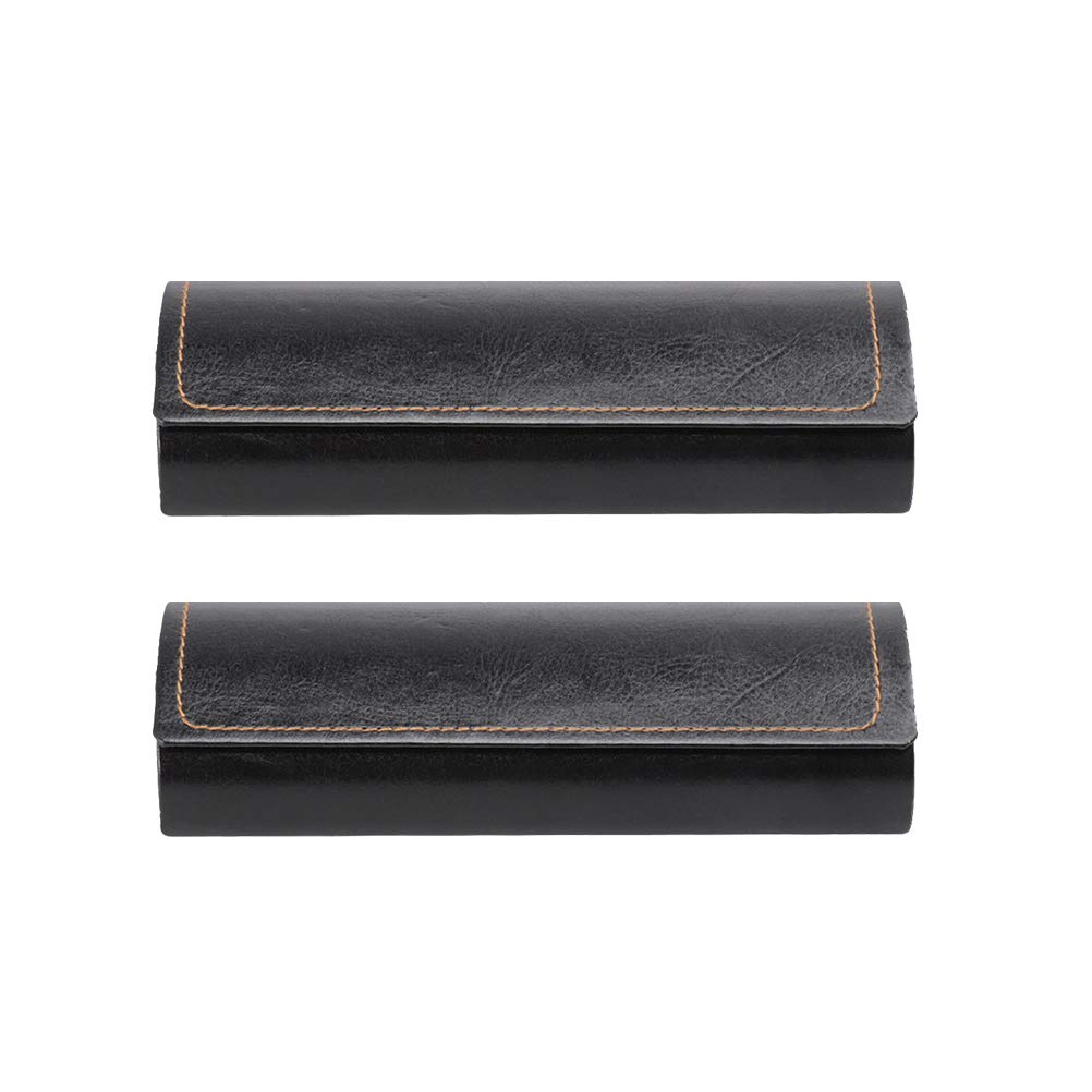 DOITOOL 2 Pack Premium Leather Eyeglass Case - Slim Protective Sunglasses Holder for Men & Women - Travel, Office & Daily Use Accessories