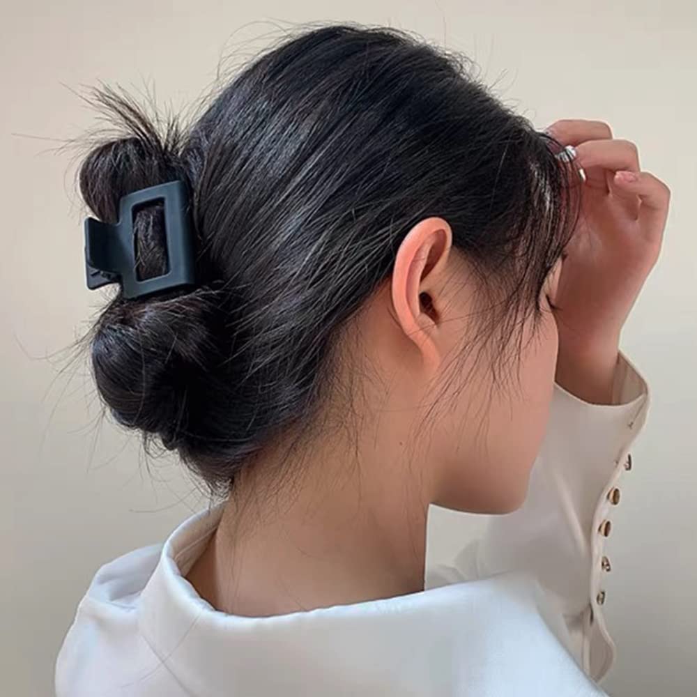Ahoney 4 Pack Matte Black Small Claw Hair Clips for Women - Secure Hold for Thin & Thick Hair | Hair Accessories for Ponytails, Buns & Everyday Styling