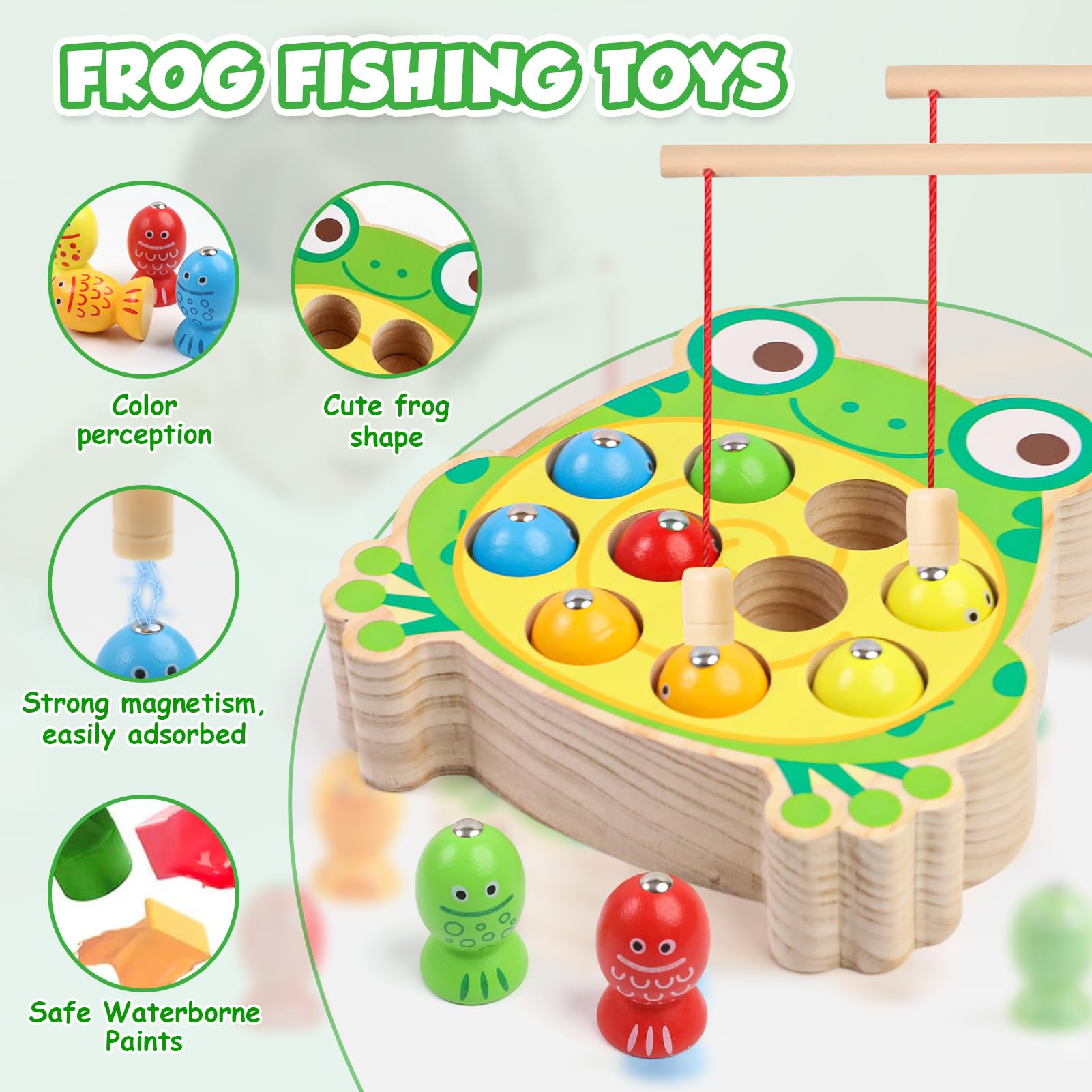 Montessori Wooden Toys for 1-2 Year Olds - Educational Baby Toy Set with Xylophone, Stacking Blocks, Sorting Game, Fishing Toy & Flash Cards | Toddler Learning Activities for 12-24 Months Boys & Girls | Perfect for Early Childhood Development & Playtime Fun