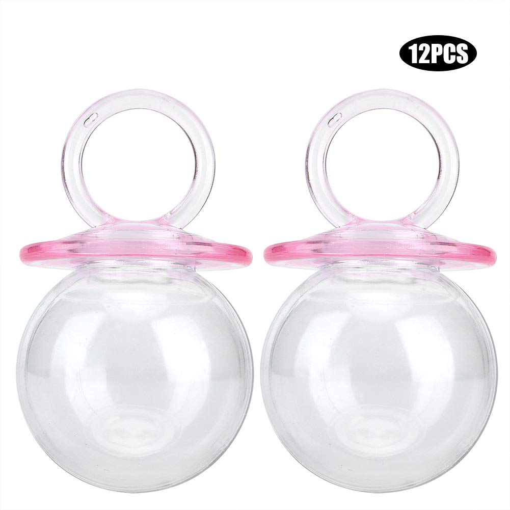 12pcs Pink Plastic Candy Bottles with Nipple Shape - Clear Candy Storage Boxes for Wedding Favors, Party Decorations & Candy Gifts - Perfect for Baby Showers, Birthday Parties & Candy Buffets