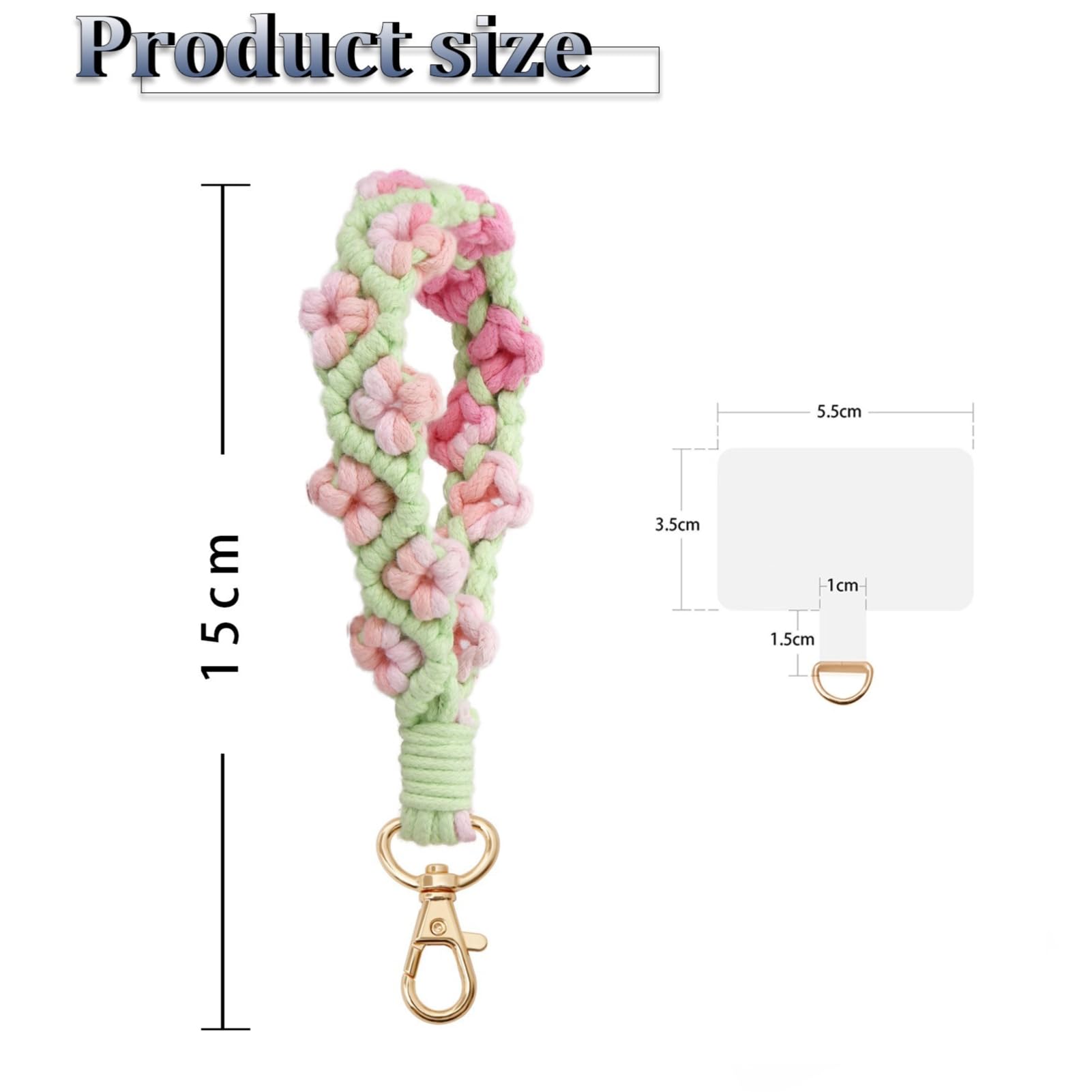 Boho Macrame Phone Wrist Strap - Anti-Loss Phone Lanyard with Tether Tab, Adjustable Phone Bracelet Strap for iPhone Samsung (Green) | Perfect for Travel, Shopping & Outdoor Activities