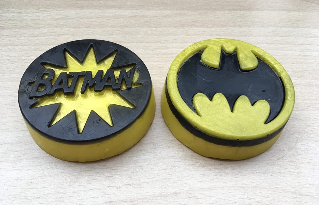 Batman Inspired Handmade Natural Soap - Pack of 2 (85g Each) | Assorted Fragrances, Skin-Friendly, Paraben & SLS Free | Superhero Theme Soap for Kids & Adults | Perfect for Birthday Gifts, Cosplay Events & Superhero Fans